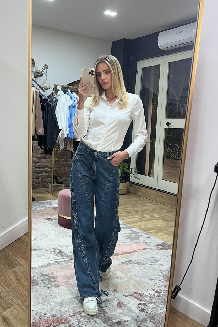 Jeans Baggy blu medio