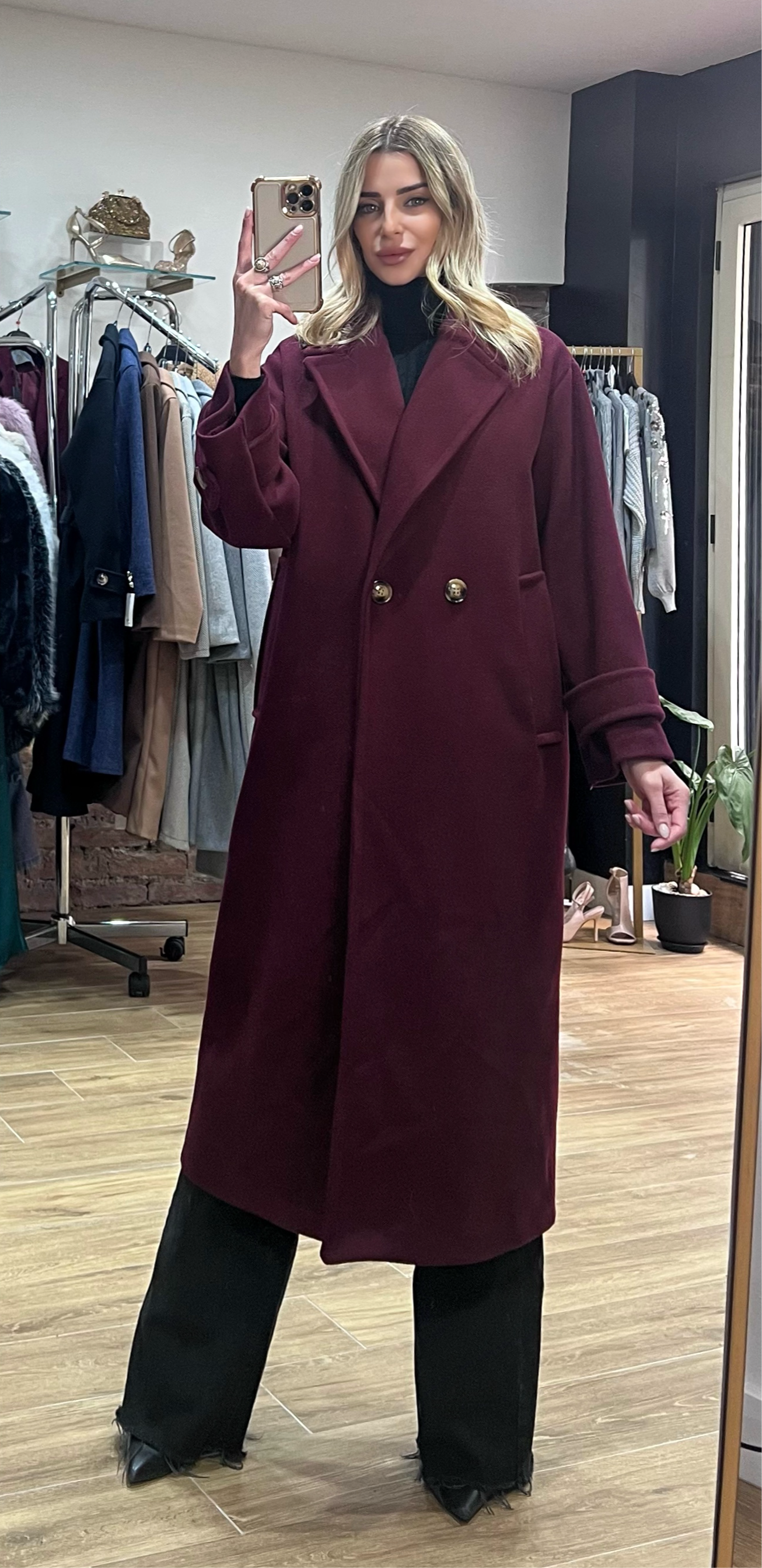 Cappotto Liviana borgogna