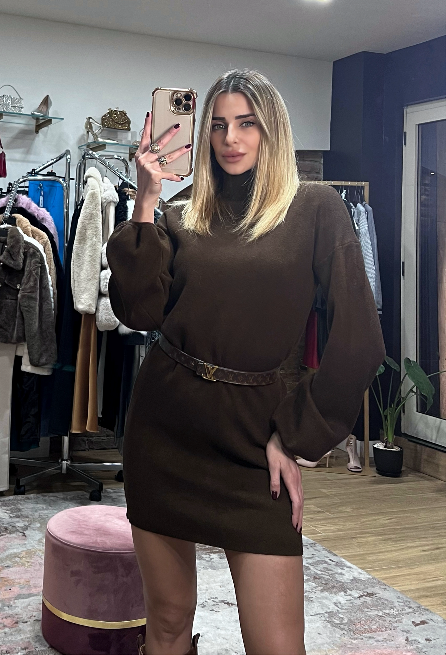 Mini abito Allegra marrone