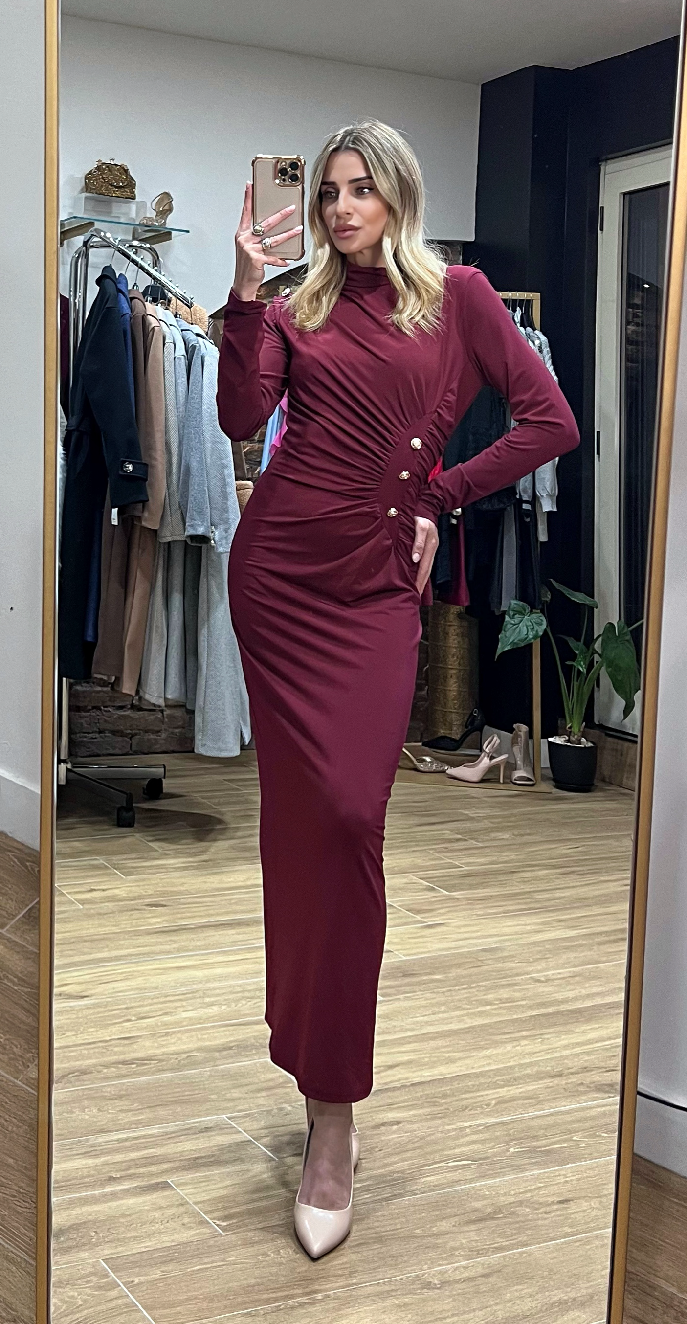 Abito La vie en rose bordeaux