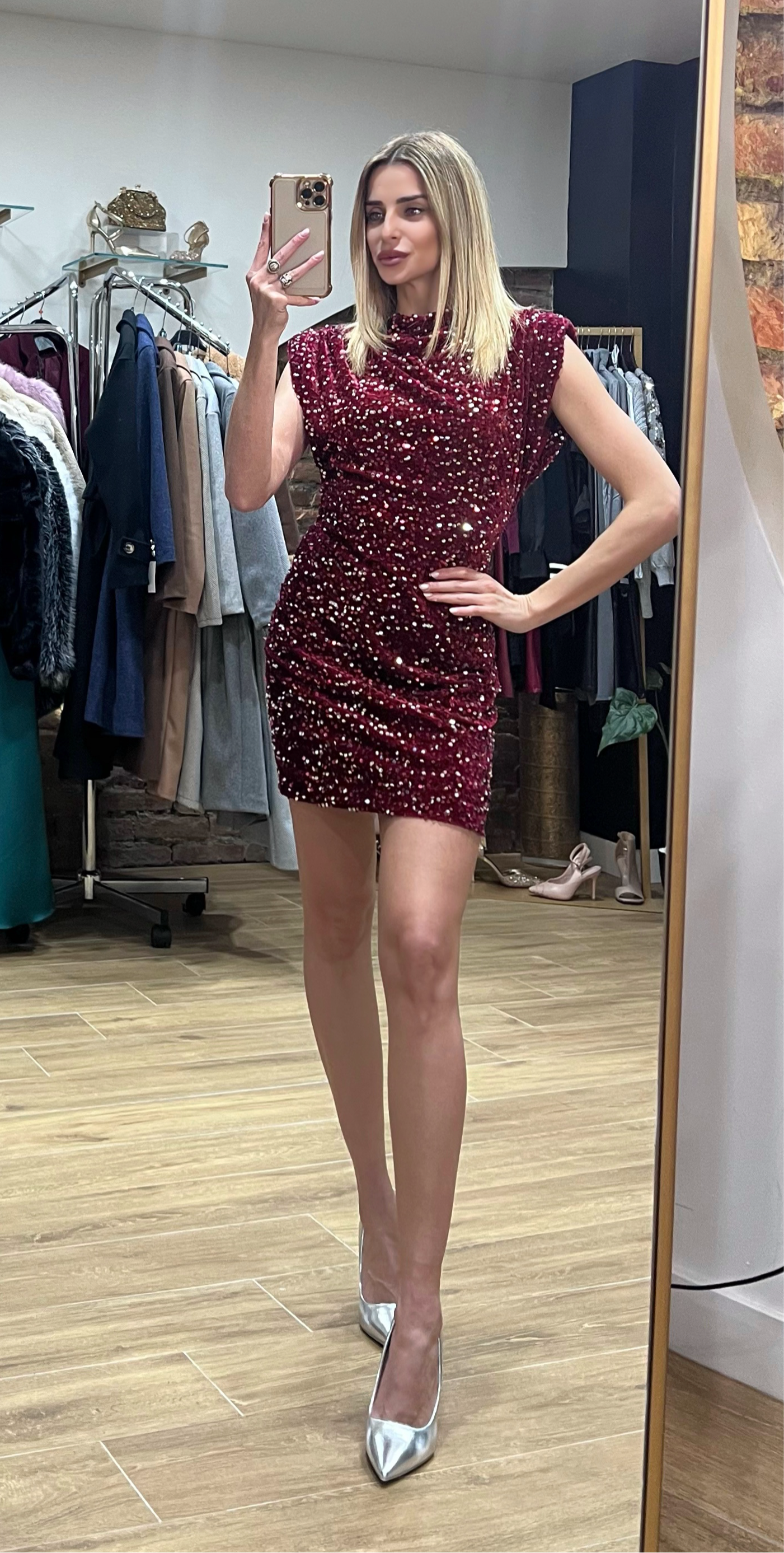 Mini abito Aurora bordeaux