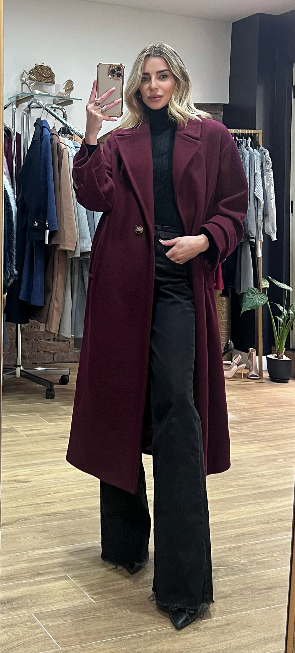 Cappotto Liviana borgogna