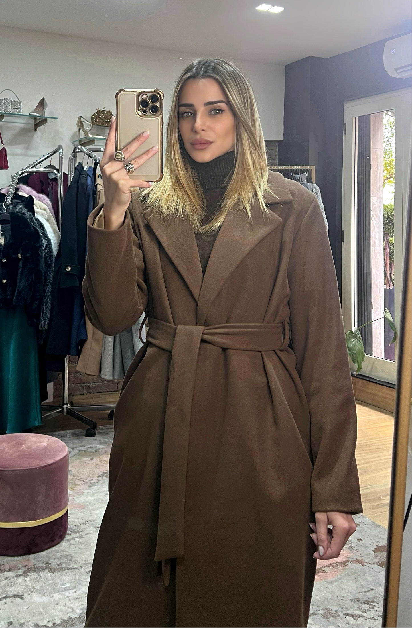 Cappotto Charlotte tabacco
