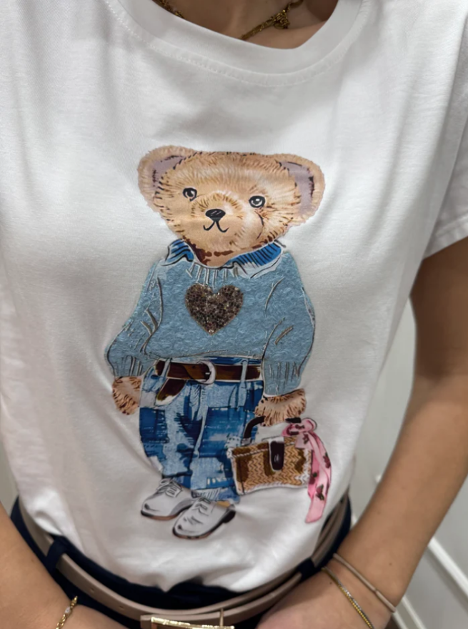 T-SHIRT TEDDY AZZURRO