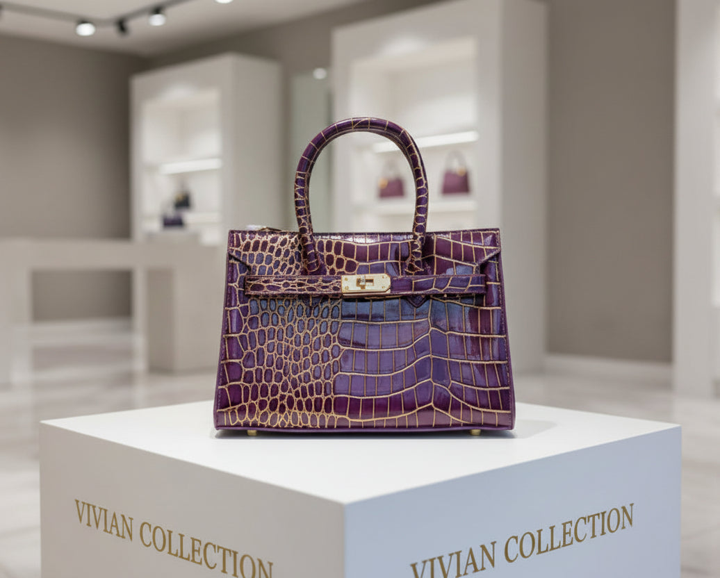 Mini Borsa Brea viola - Effetto Cocco Lucido