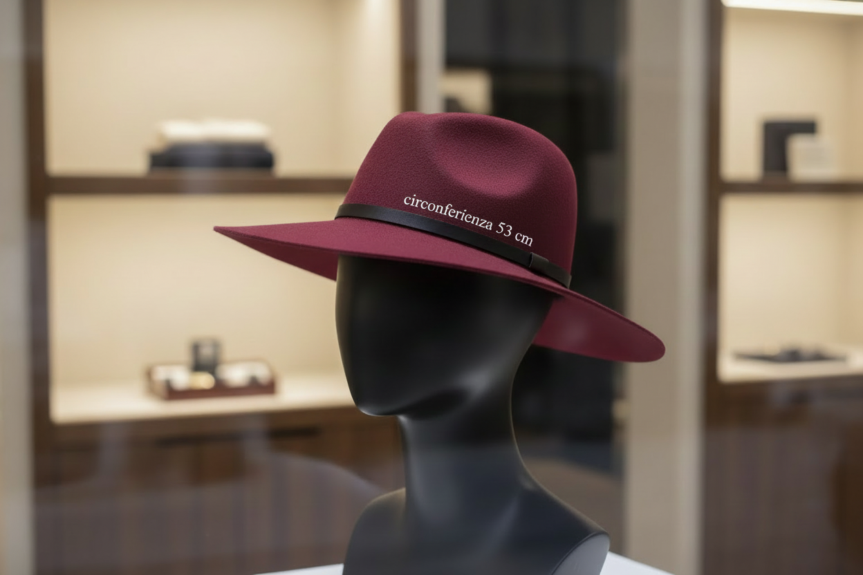 Cappello di panno bordeaux