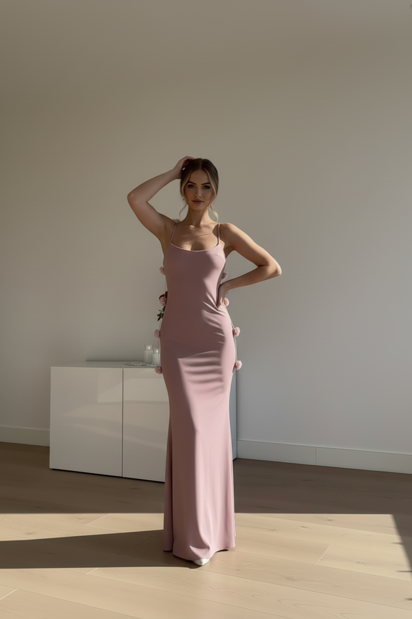 Abito Rose rosa cipria