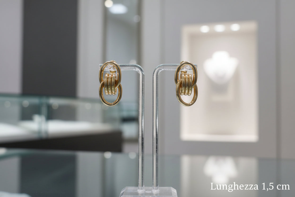 Orecchini a Cerchi Interlacciati – Gold Classic
