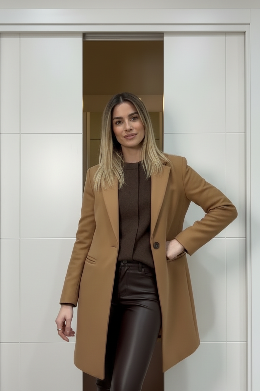 Cappotto Basic cammello