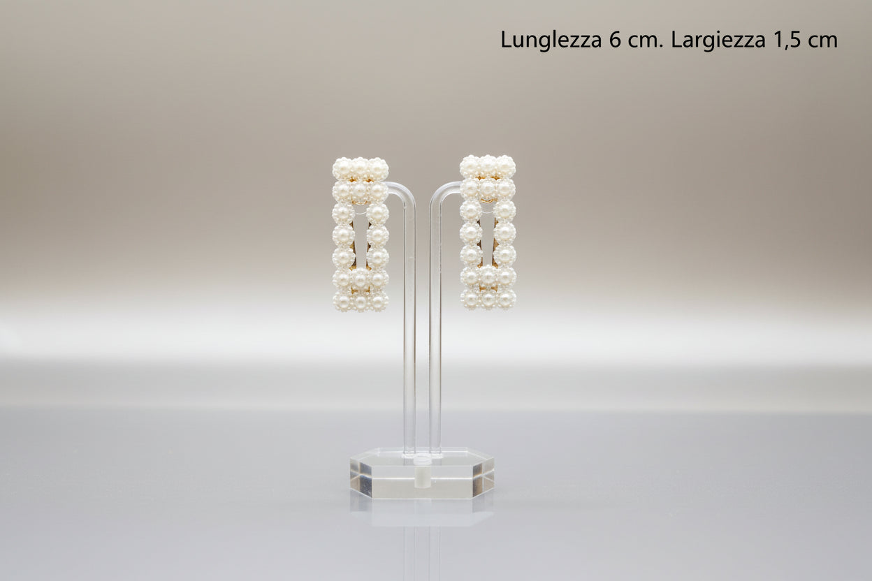Coppia di Fermagli "Pearl Rectangles"