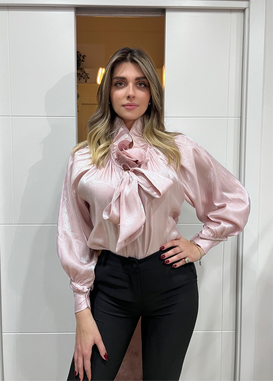 Camicia Bridgerton rosa cipria
