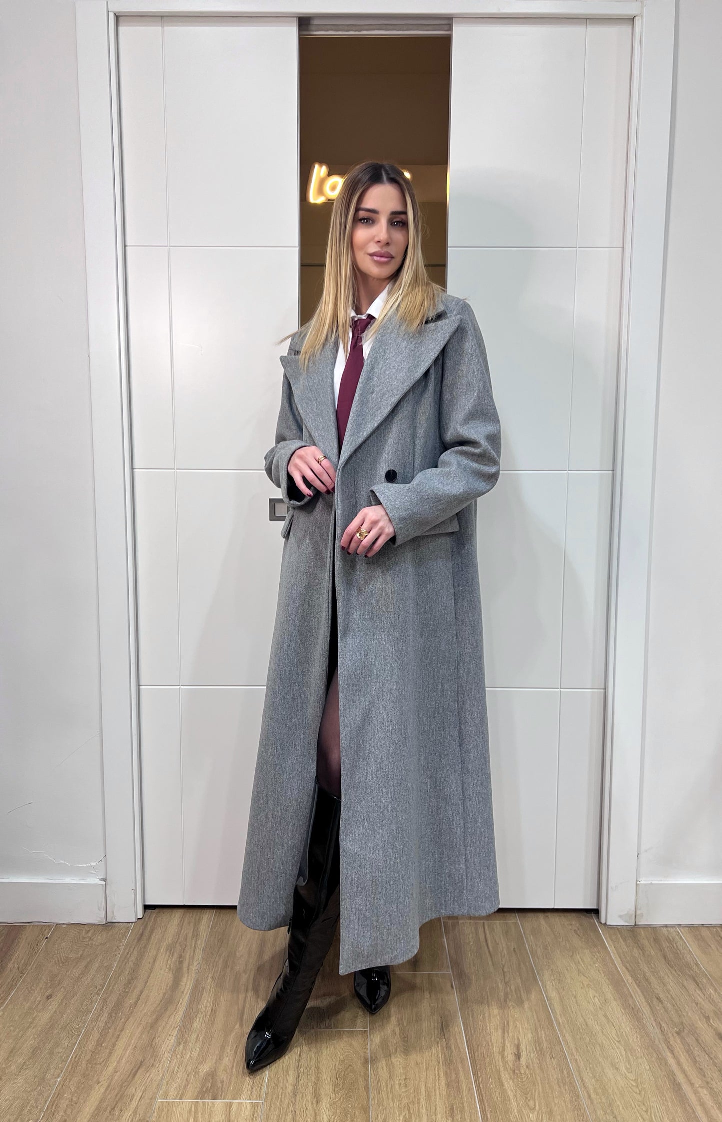 Cappotto Lungo Oversize Alba Grigio
