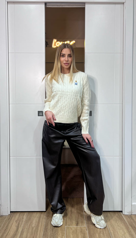 Pullover Clabe Knit "Teddy" in panna