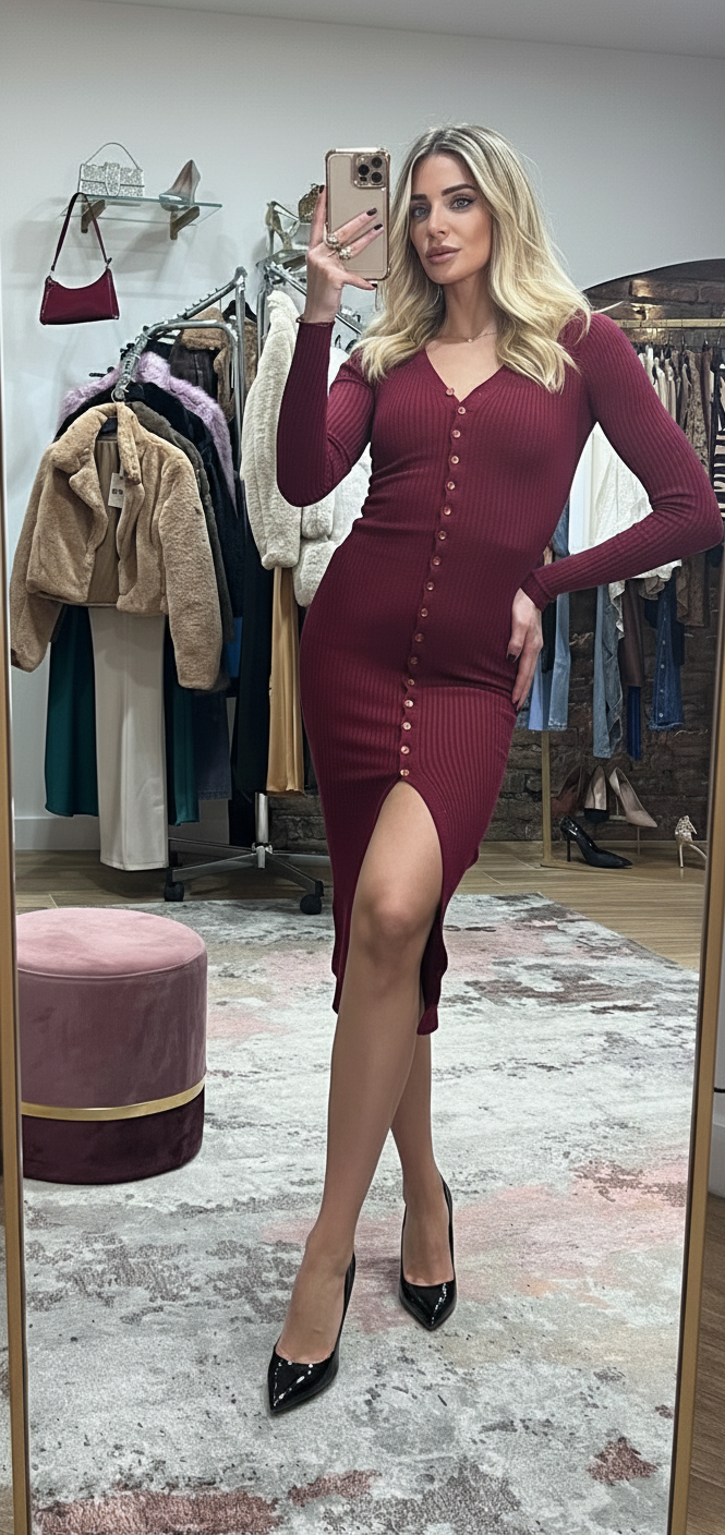 Midi Abito Chika bordeaux