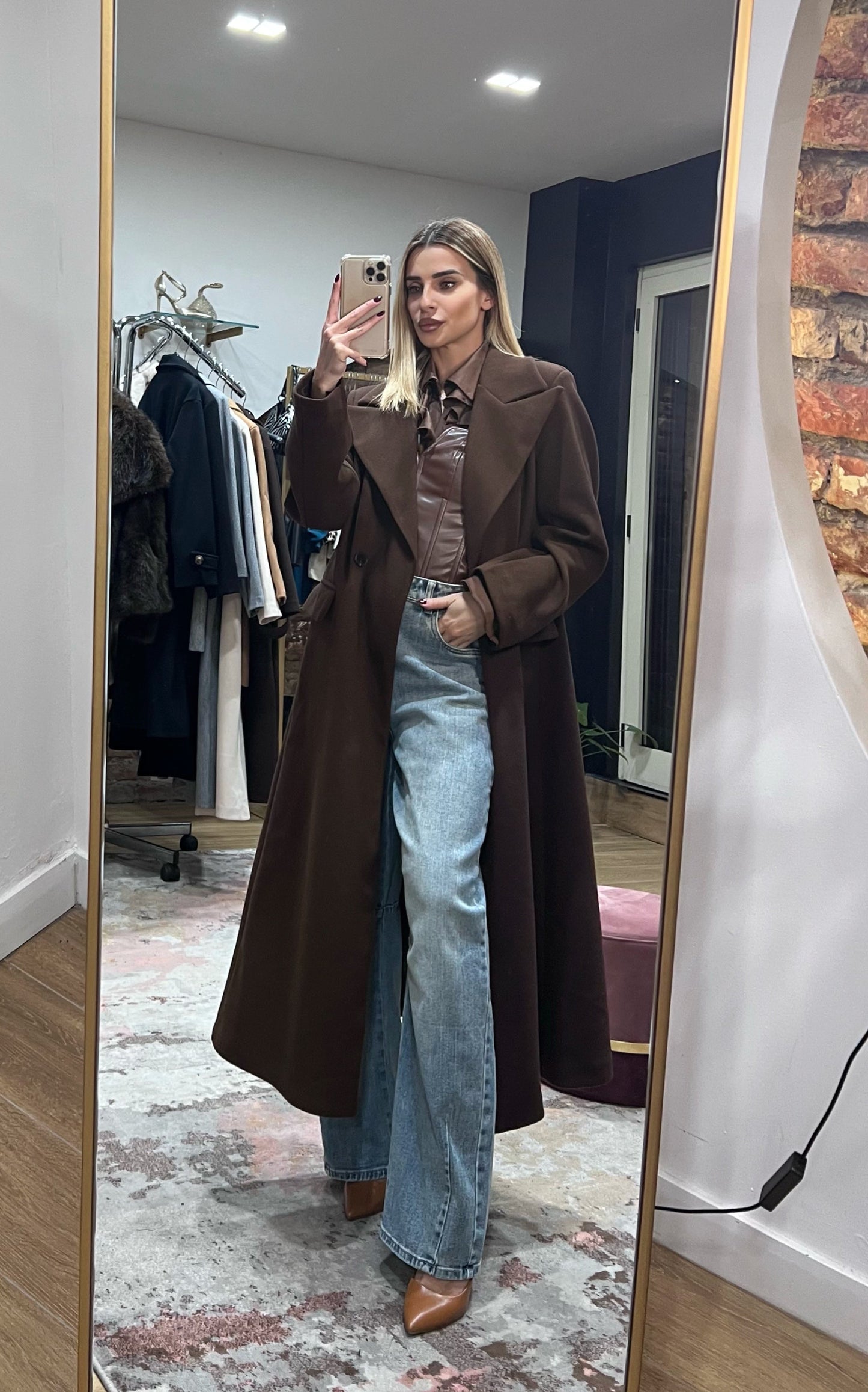 Cappotto Lungo Oversize Alba cioccolato