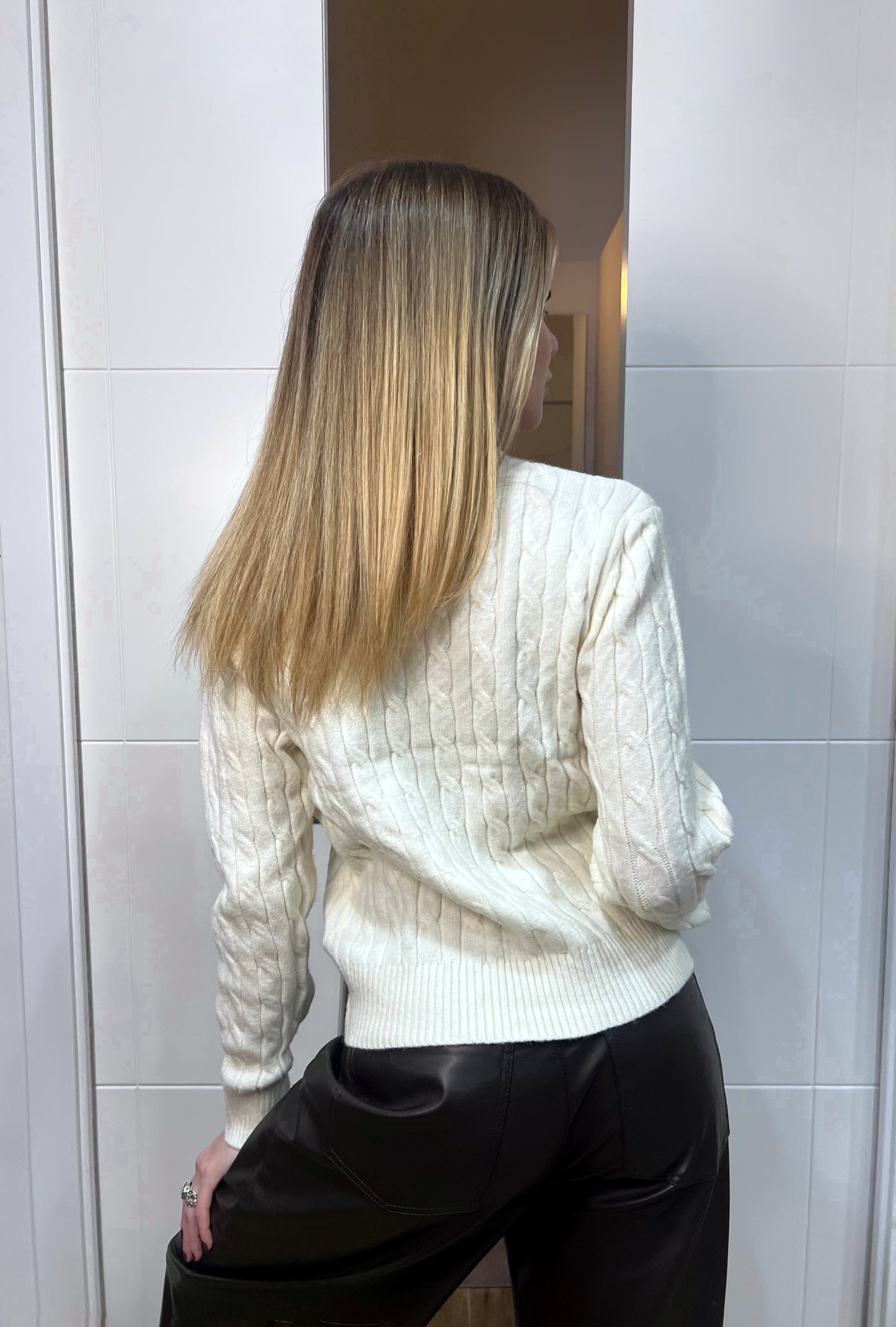 Pullover Clabe Knit "Teddy" in panna