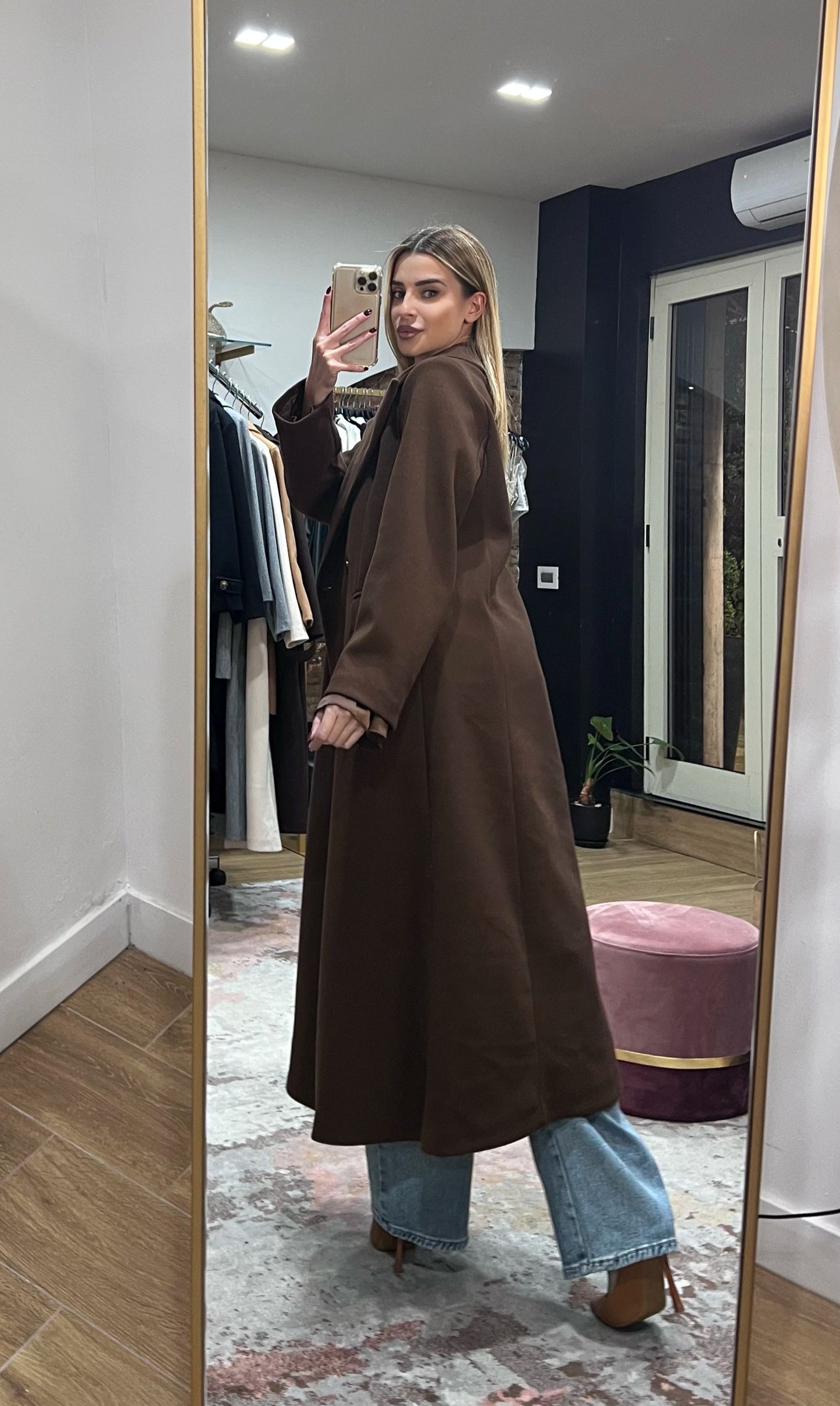 Cappotto Lungo Oversize Alba cioccolato