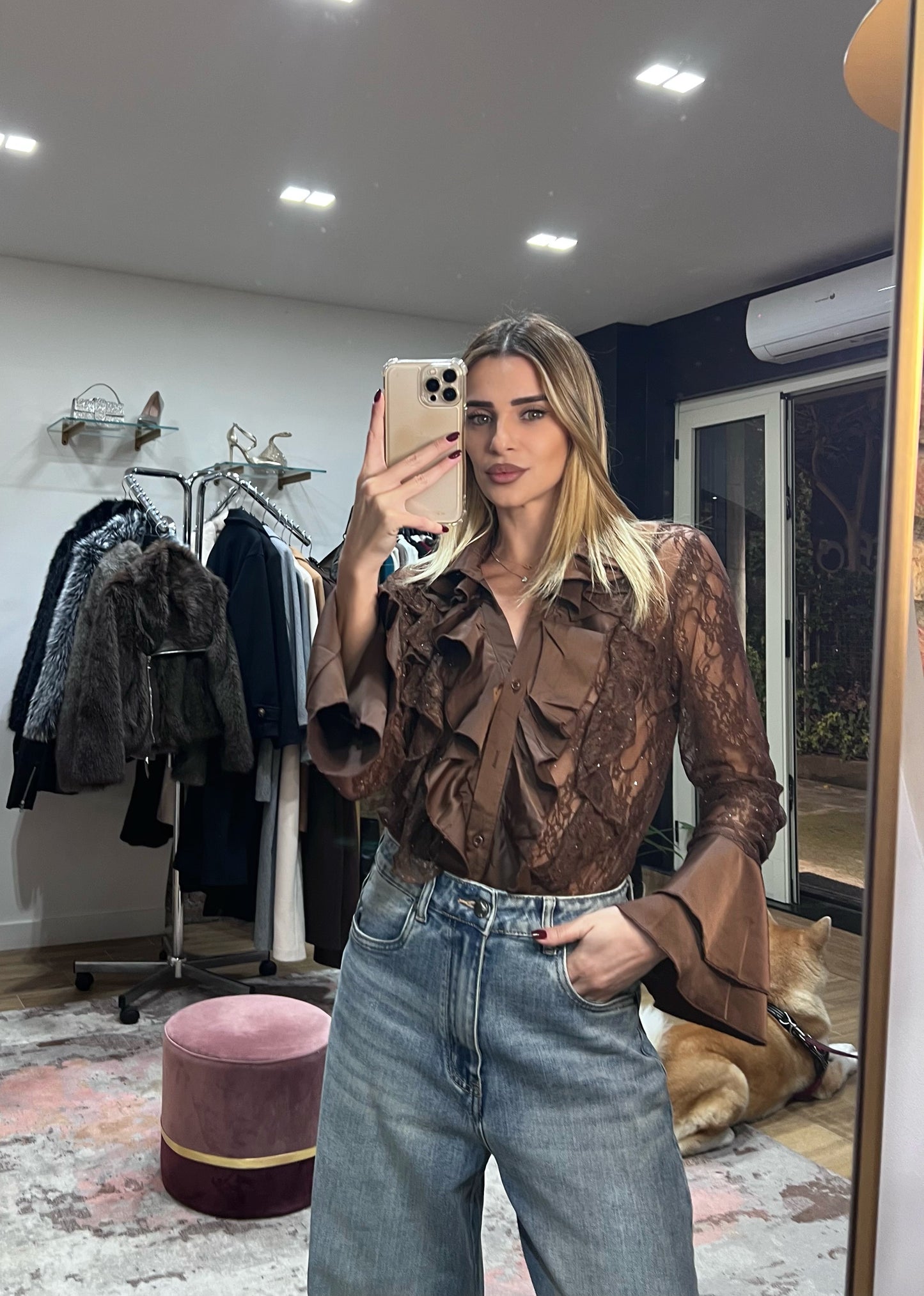 Camicia Florinda cioccolato