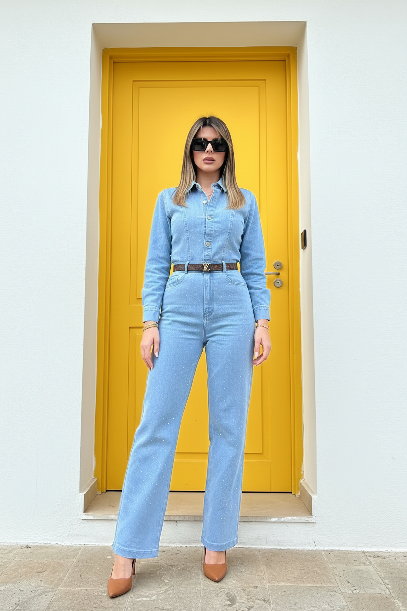 Jumpsuit  Denim Glam: Sparkle & Comfort