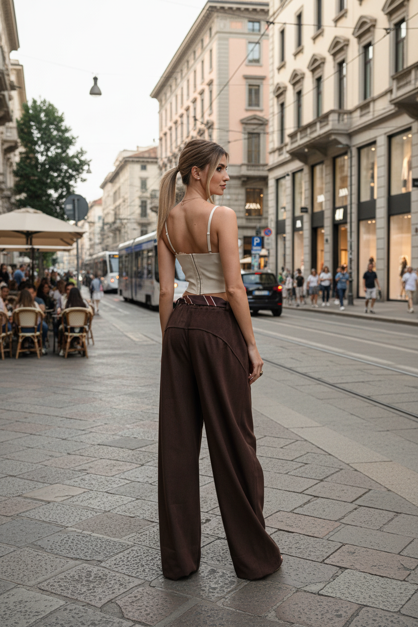 Pantalone Balloon Oversize cioccolato
