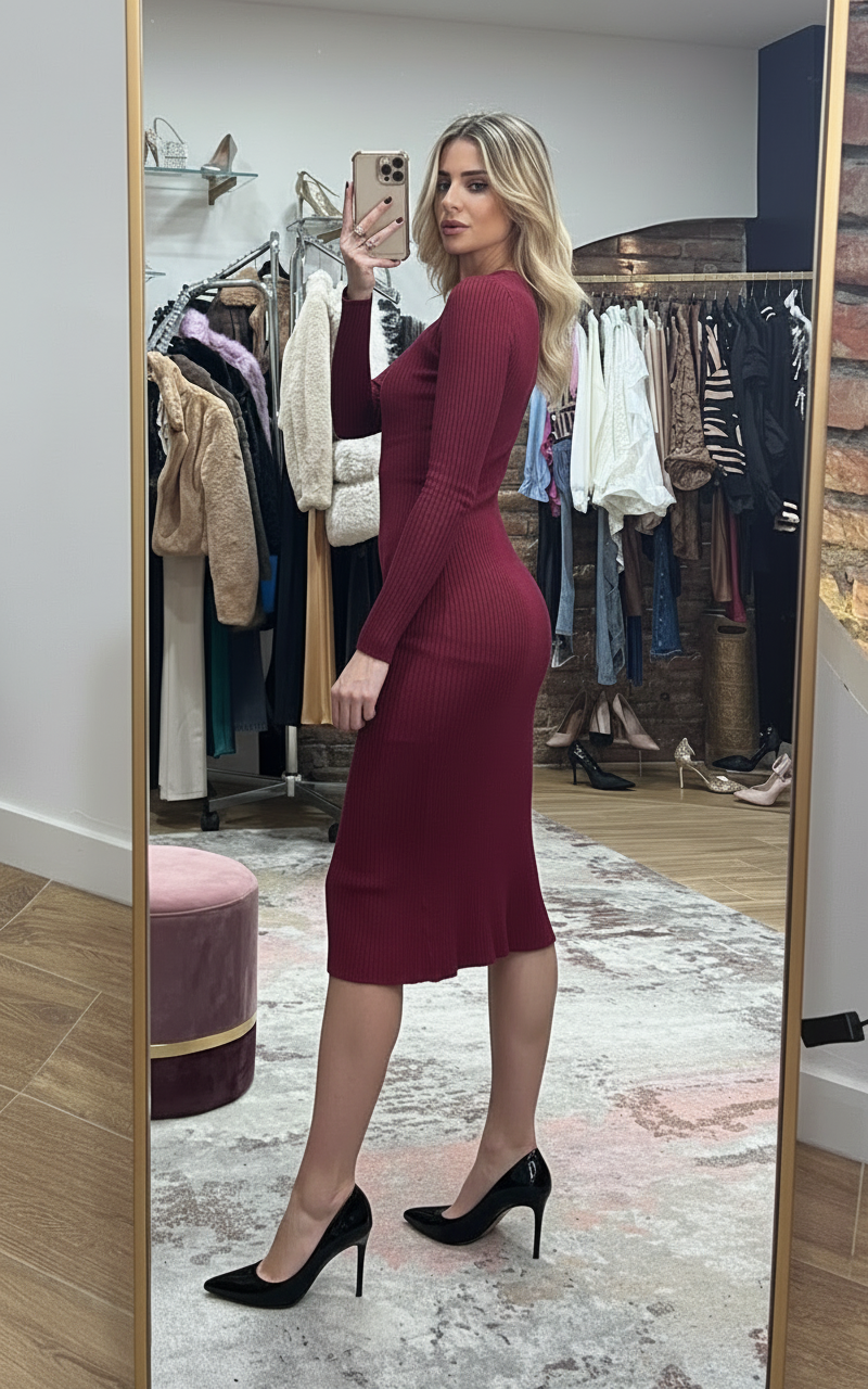 Midi Abito Chika bordeaux