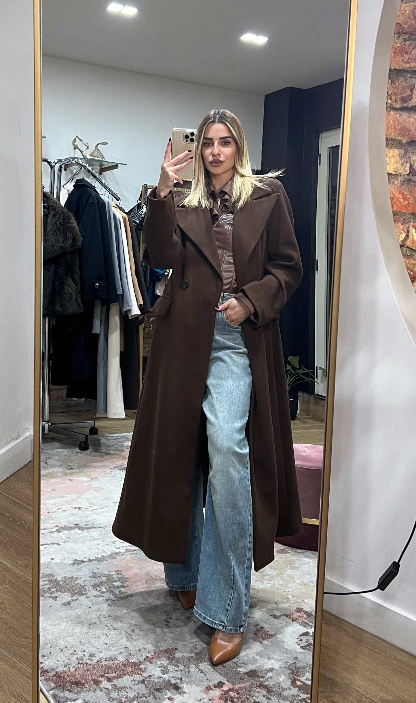 Cappotto Lungo Oversize Alba cioccolato