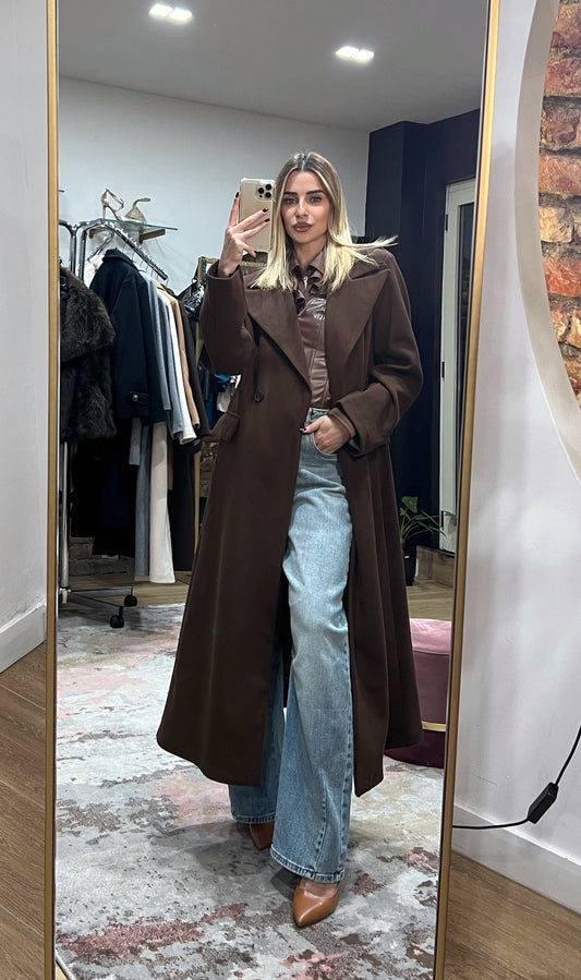 Cappotto Lungo Oversize Alba cioccolato