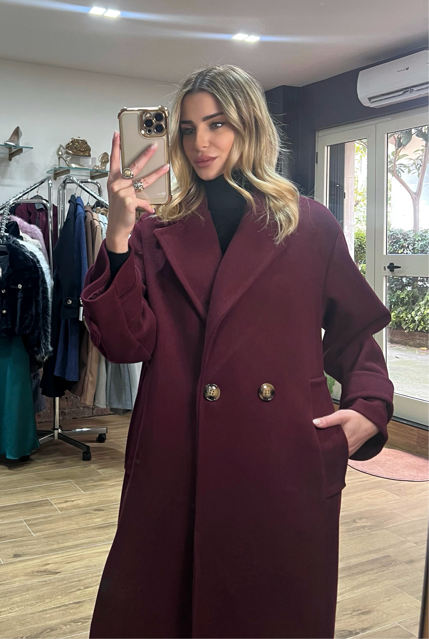 Cappotto Liviana borgogna