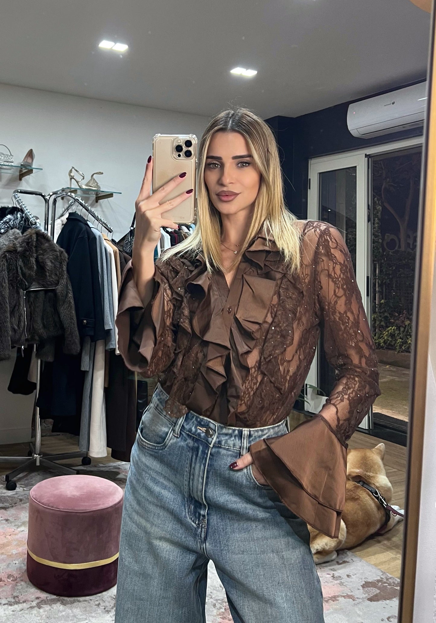 Camicia Florinda cioccolato