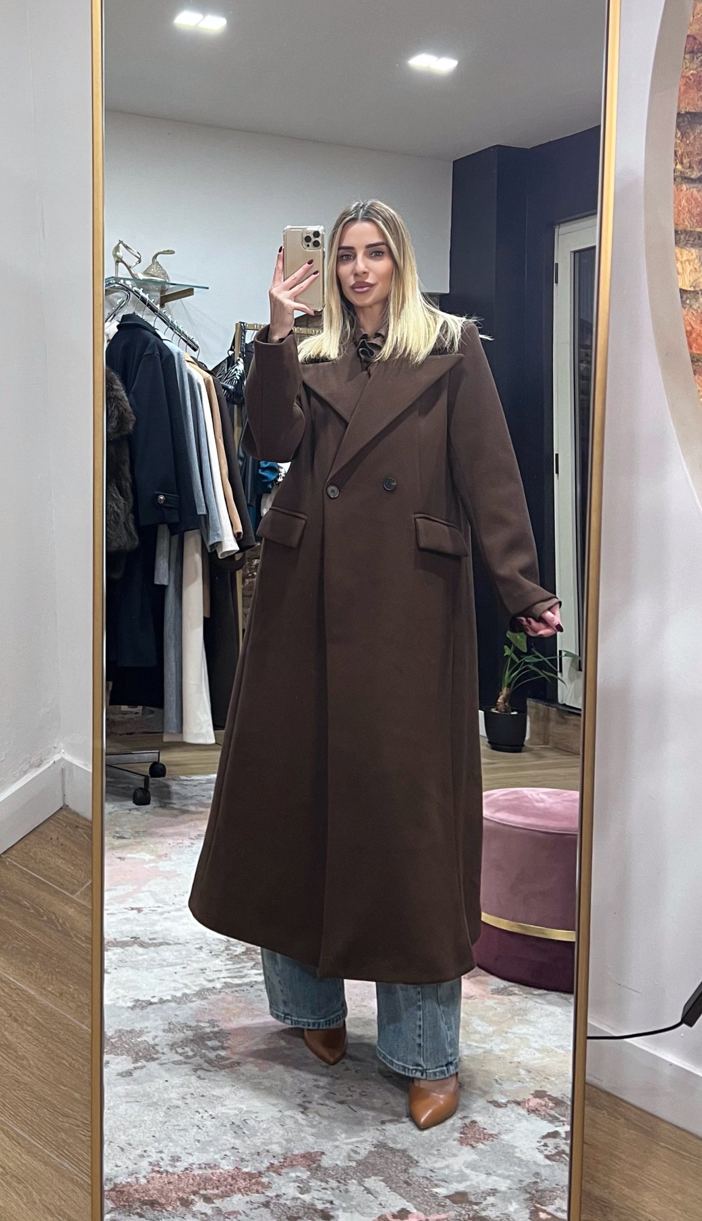 Cappotto Lungo Oversize Alba cioccolato