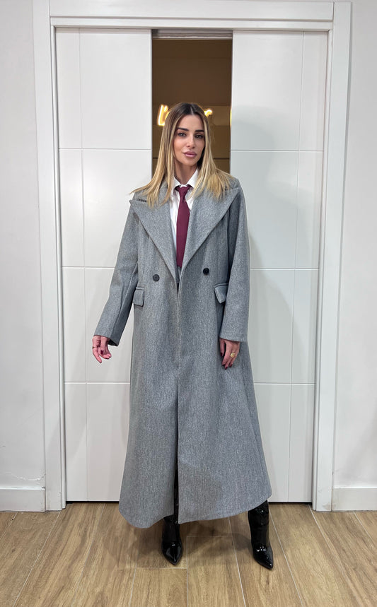 Cappotto Lungo Oversize Alba Grigio
