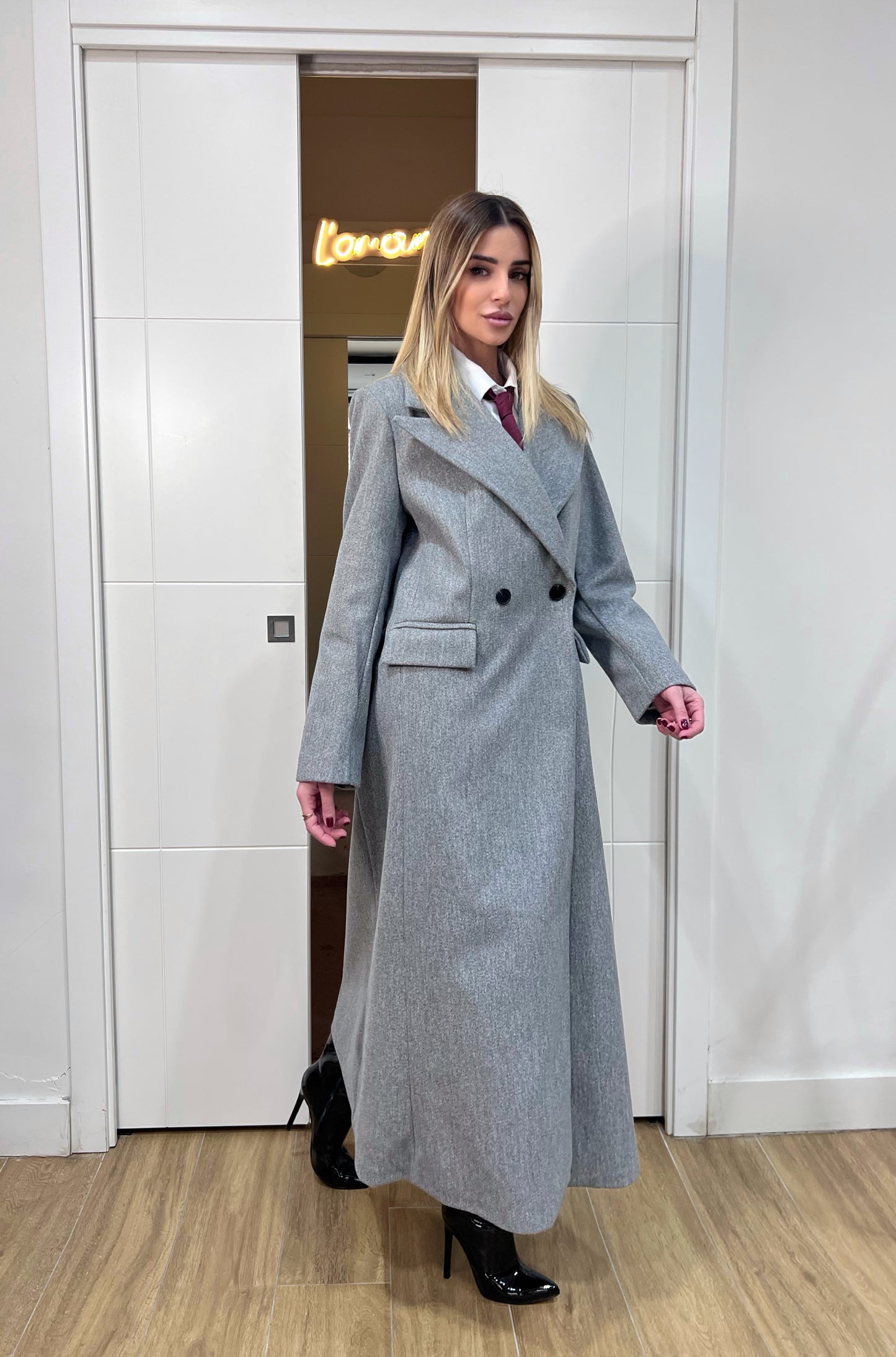 Cappotto Lungo Oversize Alba Grigio