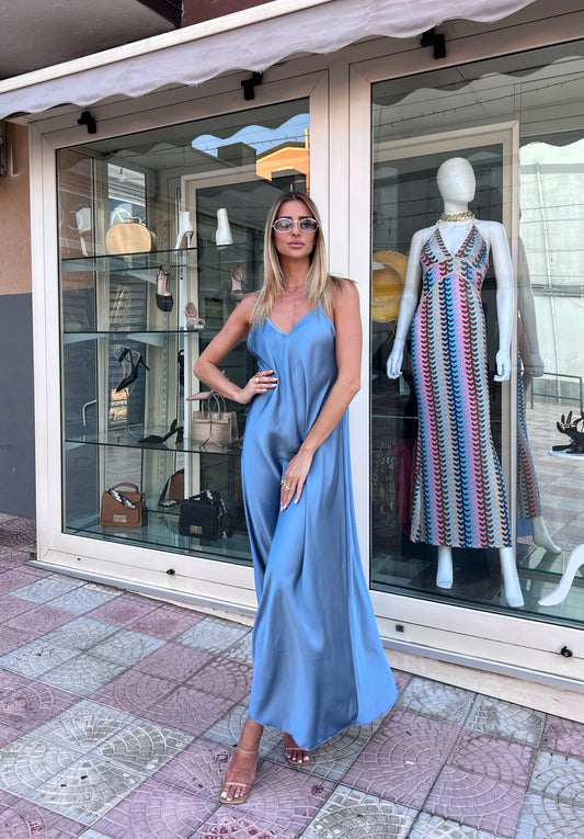 Abito La vie est belle azzurro cielo