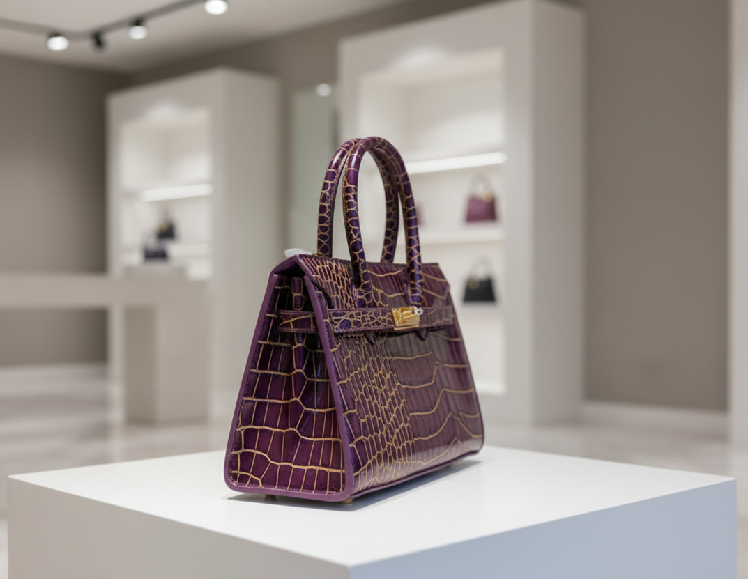 Mini Borsa Brea viola - Effetto Cocco Lucido