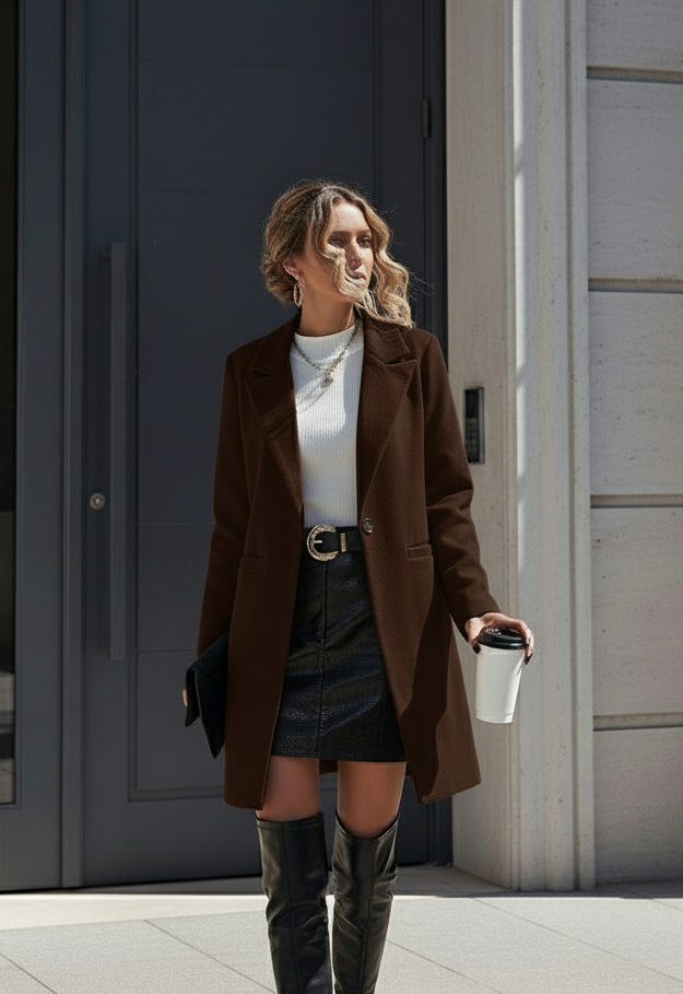 Cappotto Basic color cioccolato