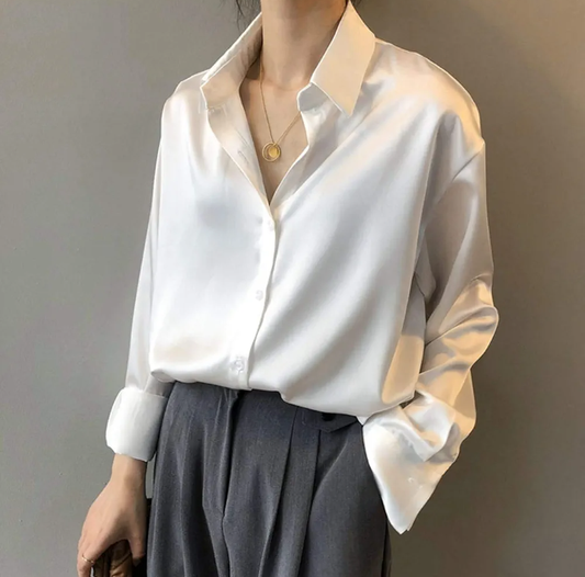Camicia in raso bianca