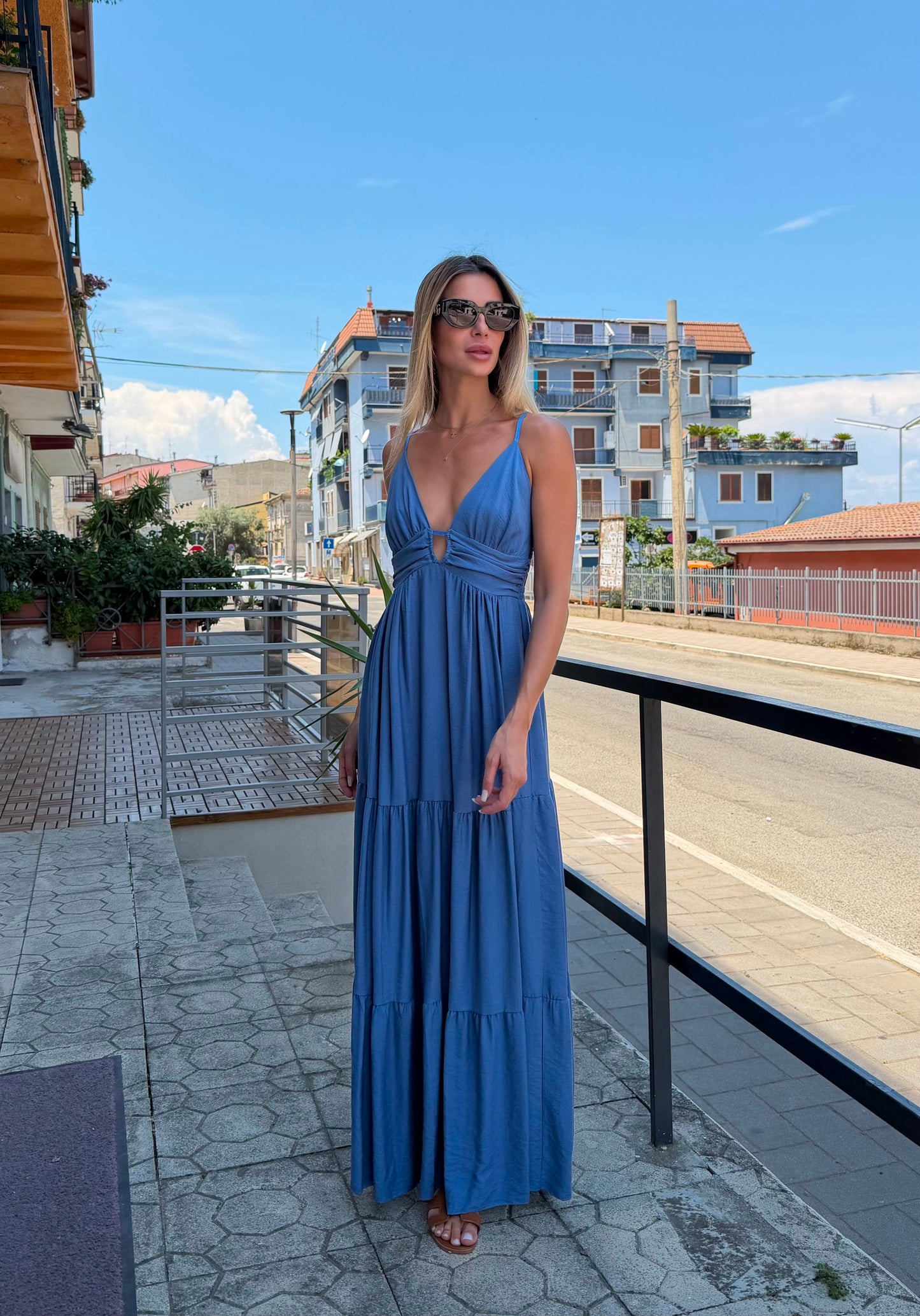 Abito Lungo Nika Azzurro