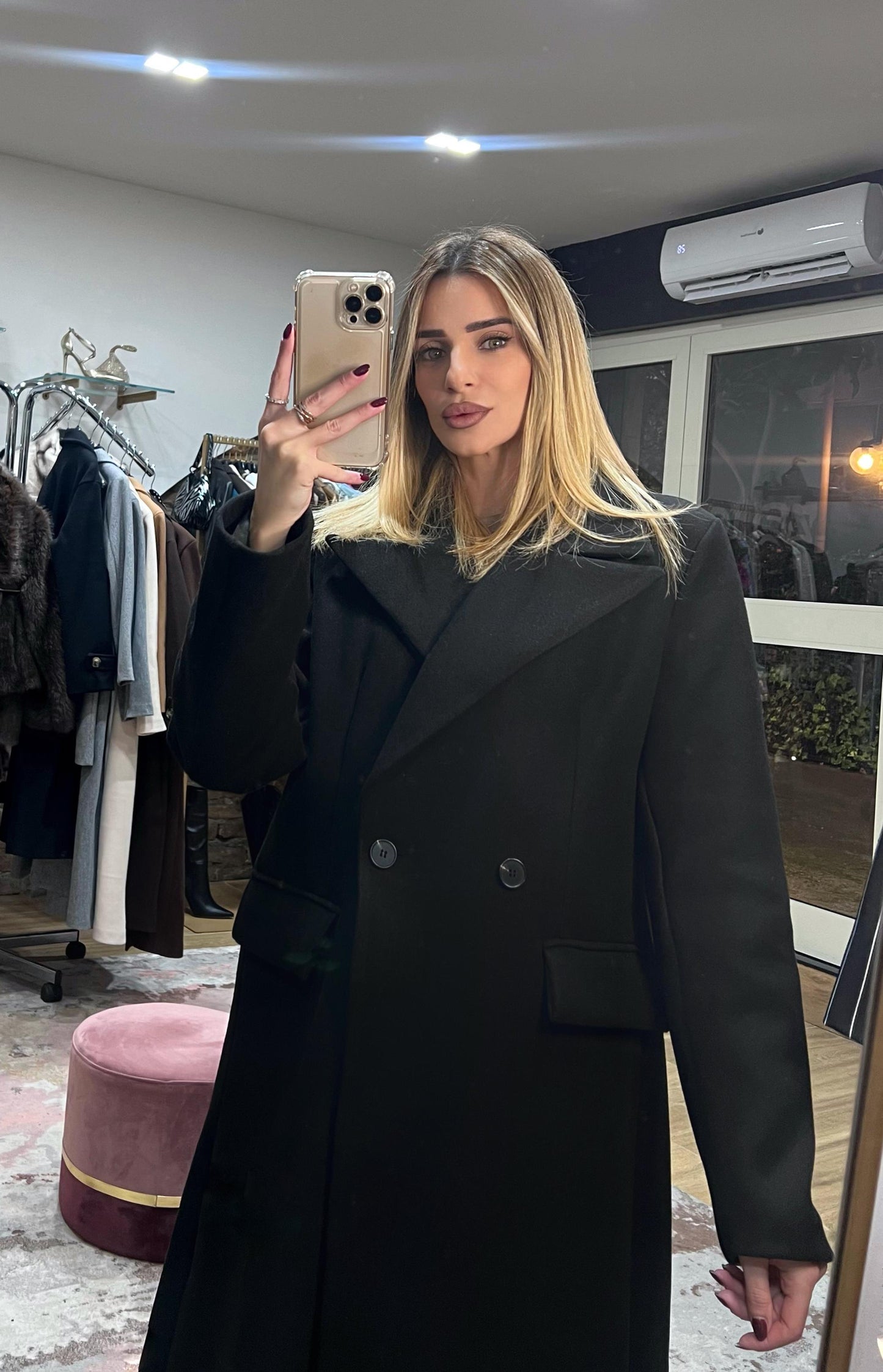 Cappotto Lungo Oversize Alba Nero