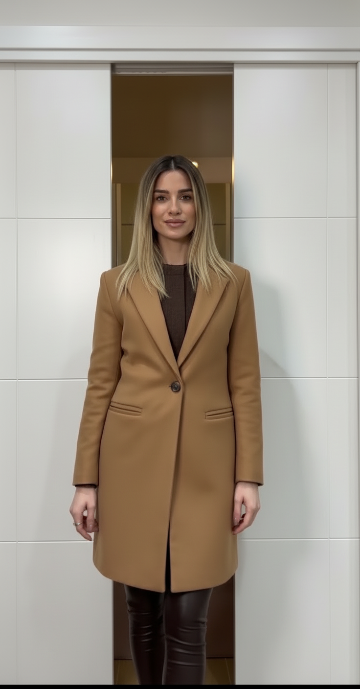 Cappotto Basic cammello