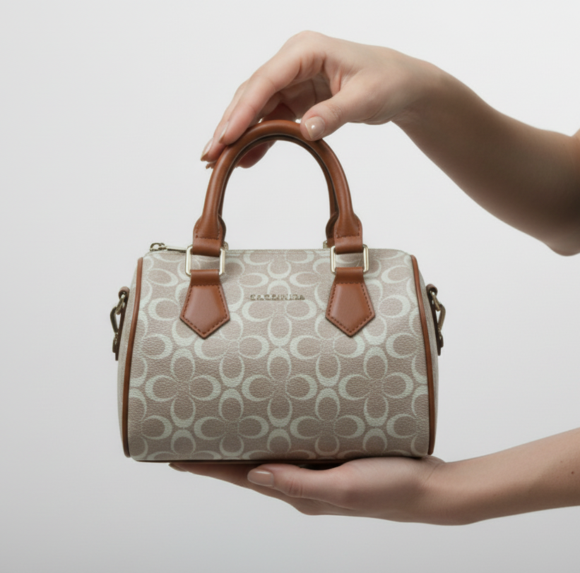 Borsa Bauletto Coconuda - Monogram Beige e Cuoio