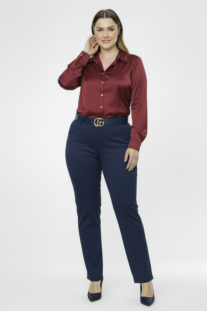 Pantalone Lizalú blu curvy