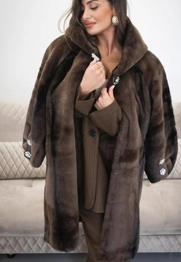 Pelliccia ecologica Mod. Visone Brown