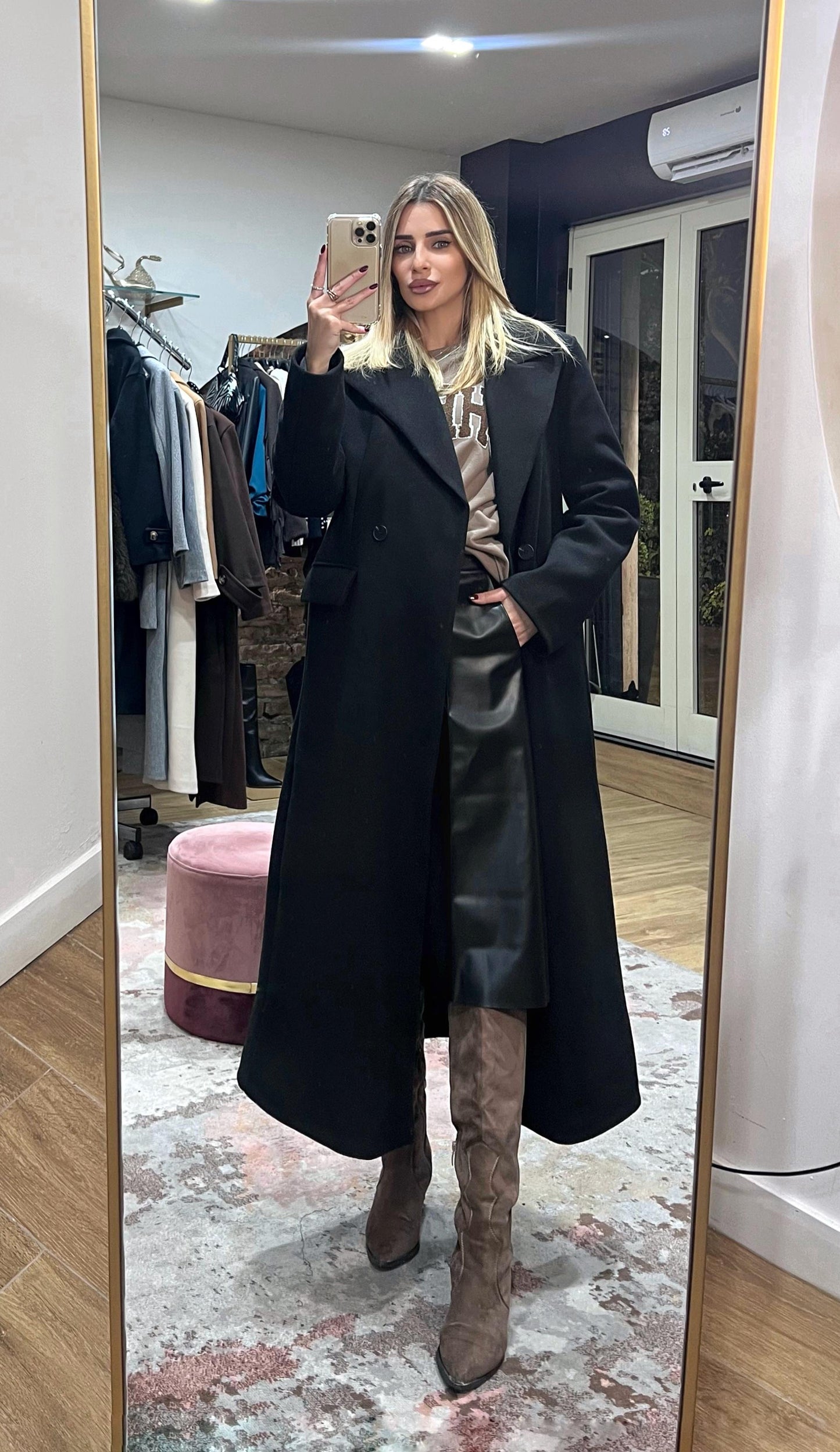 Cappotto Lungo Oversize Alba Nero