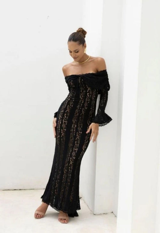 Abito Sophie in pizzo nero