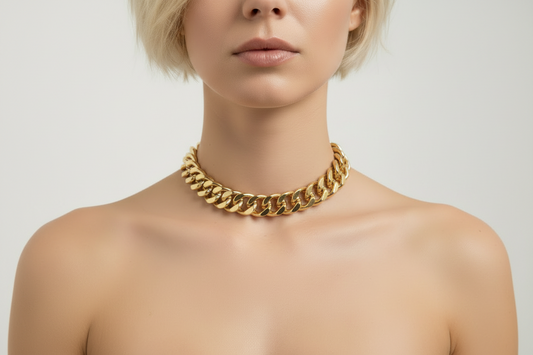 Collier Chain Bold in Acciaio Oro