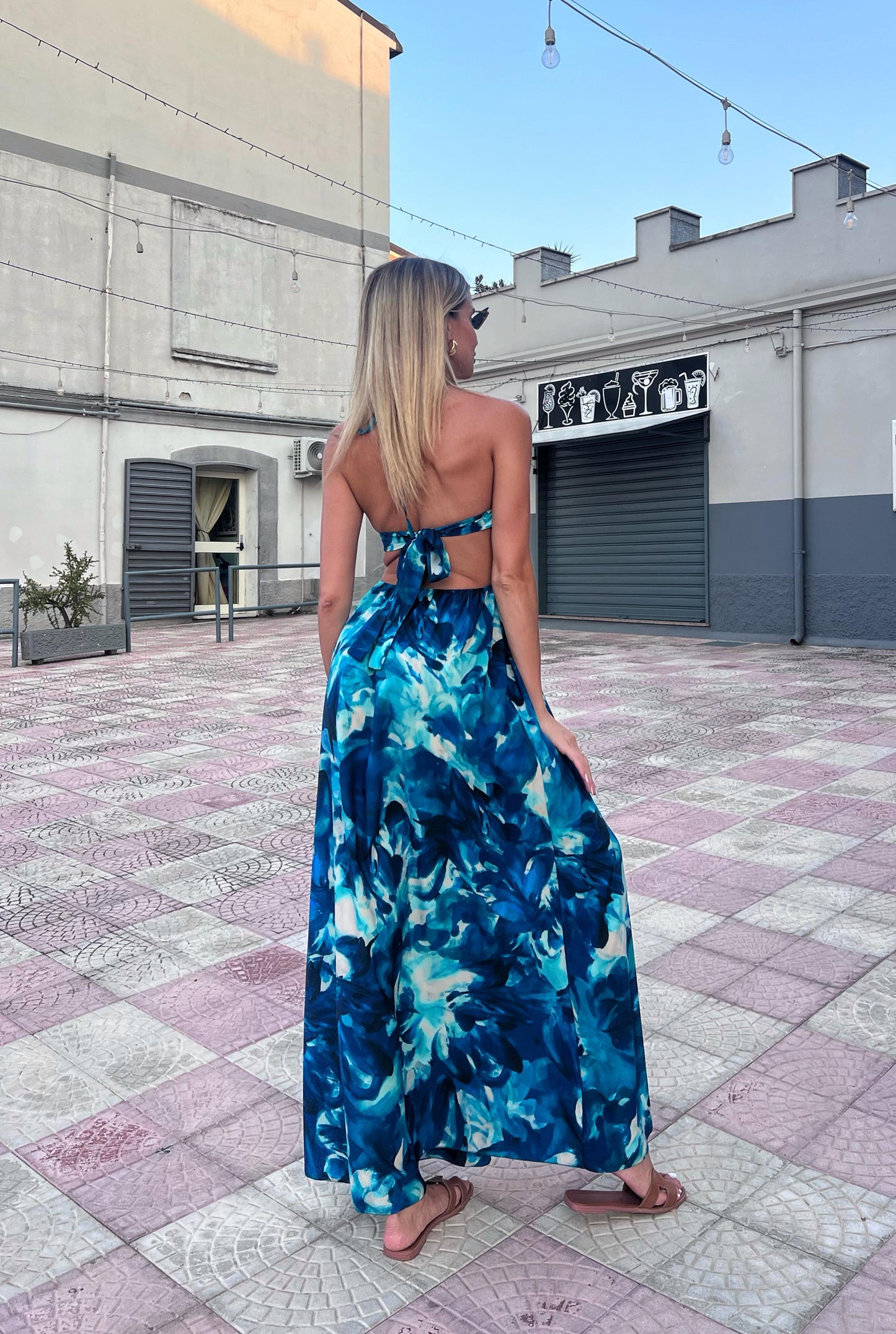 Abito Mahina floreale azzurro
