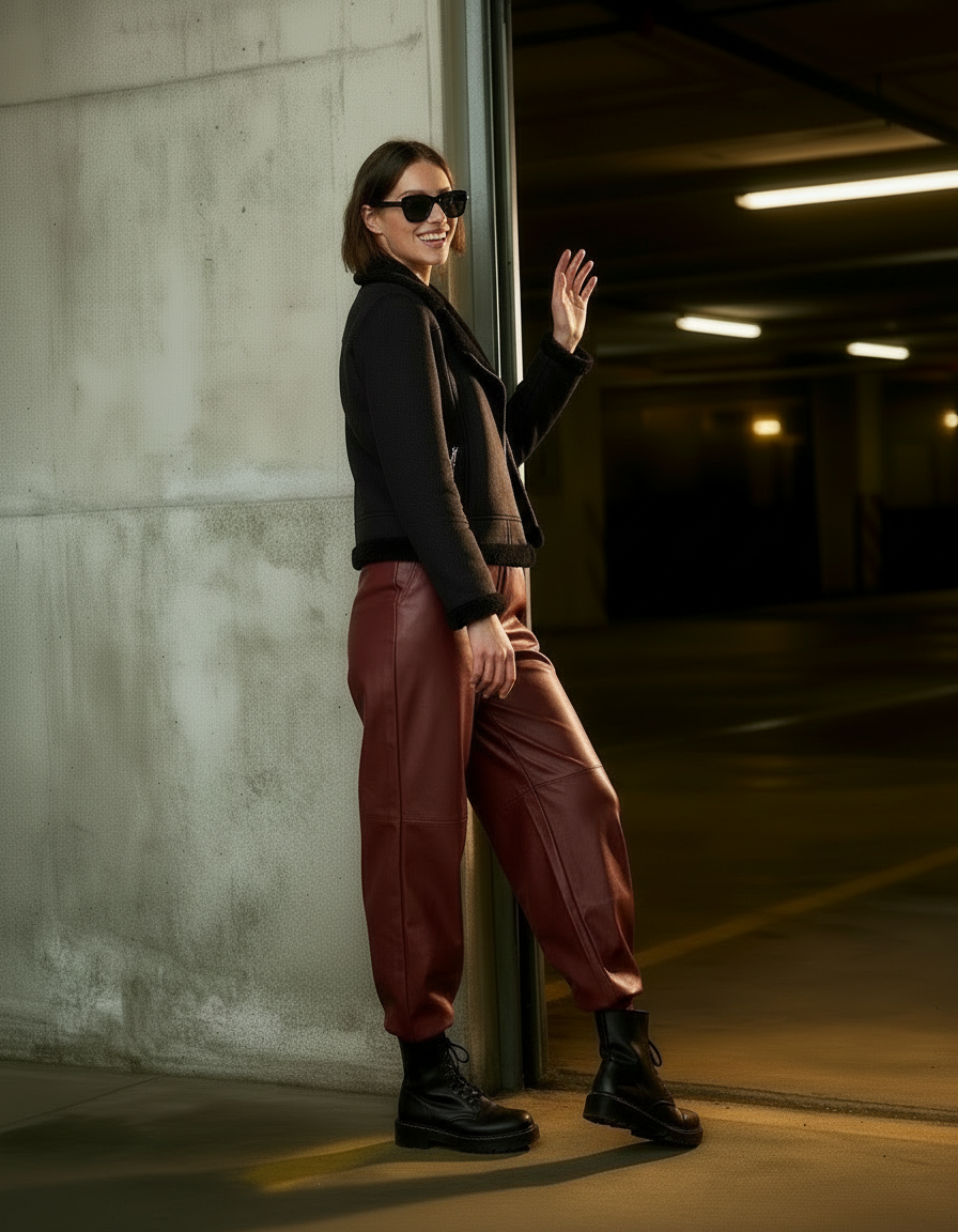 Giacchino Biker in ecocamoscio nero