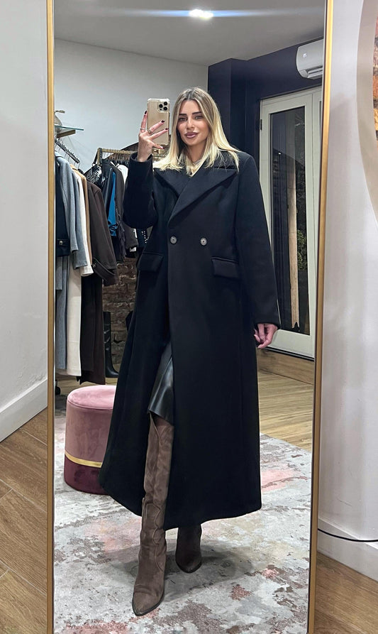 Cappotto Lungo Oversize Alba Nero