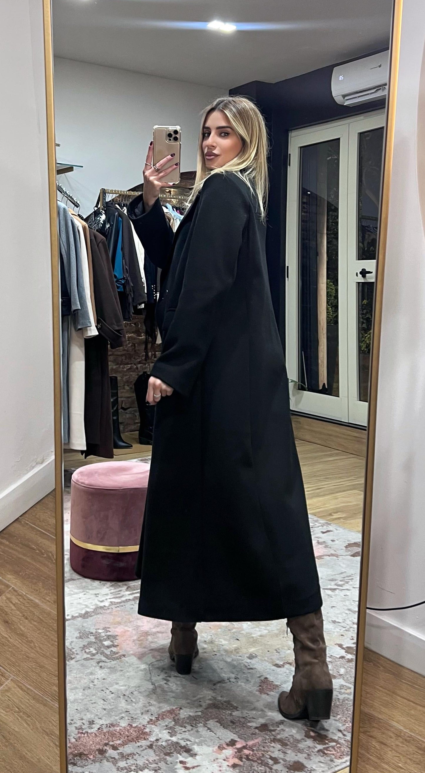 Cappotto Lungo Oversize Alba Nero