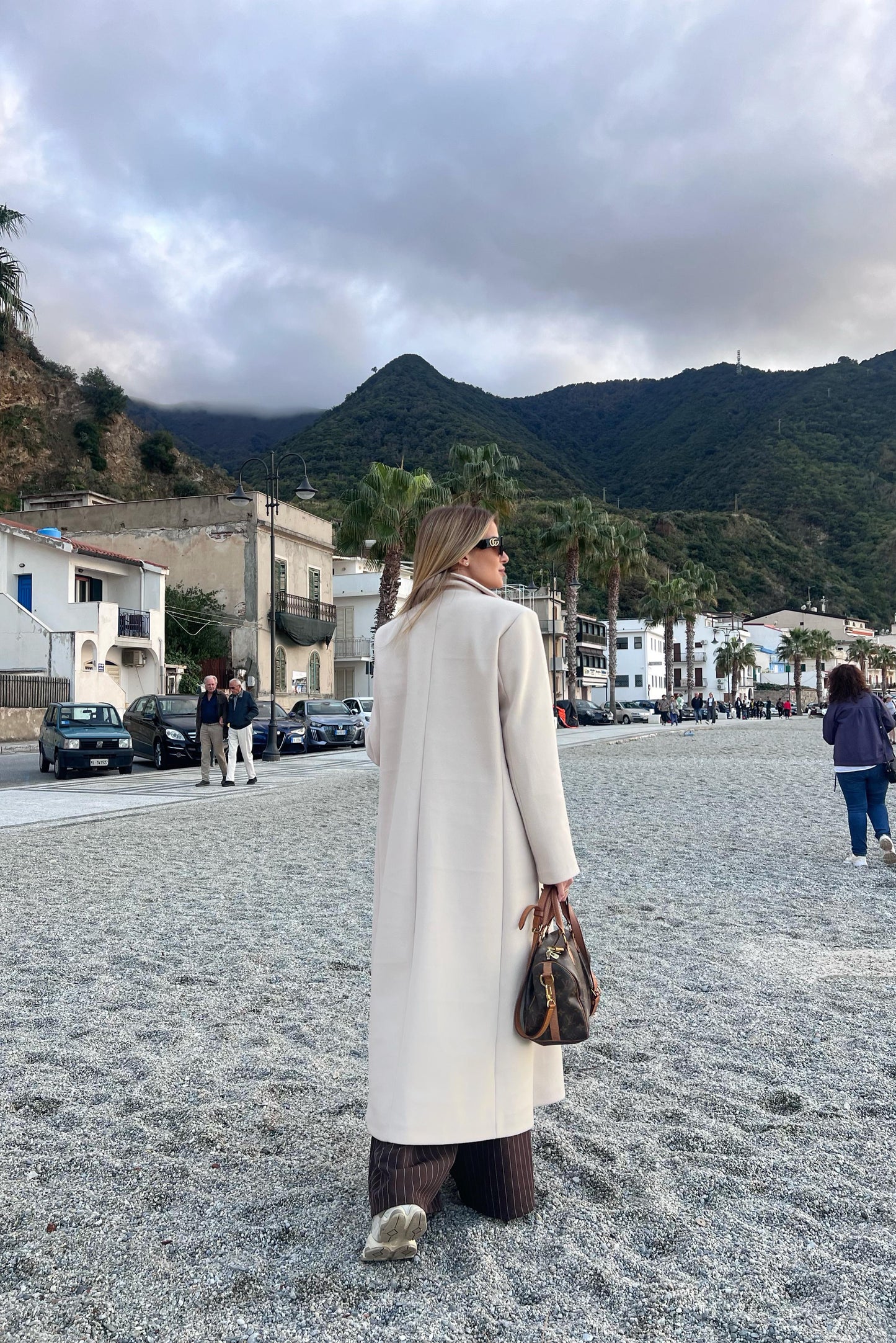 Cappotto Lungo Oversize Alba bianco/burro